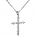 Λευκόχρυσος γυναικείος βαπτιστικός σταυρός Κ14 με αλυσίδα